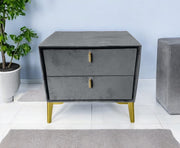Chevet Velours – Pieds Dorés – Design Élégant & Contemporain