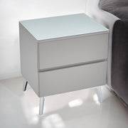 Chevet Lydia Bois Mat – Pied Chrome