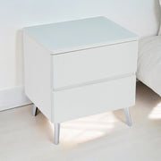Chevet Lydia Bois Mat – Pied Chrome