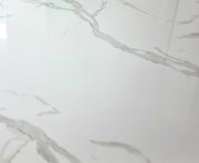 Meuble TV VERSUS Design Double Plateau Marbre & Or