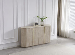 Buffet Calypso – Élégance Travertin & Design Contemporain