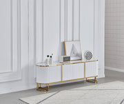 Meuble TV ESMEE Design Cannelé & Plateau Céramique