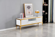Meuble TV BAROQUE avec Plateau Marbre