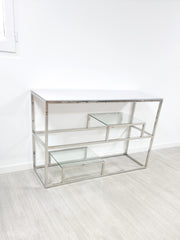 Console ROMI – Design Moderne & Structure Géométrique en Métal Chromé
