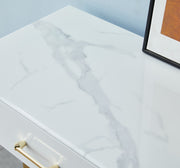 Console / Coiffeuse LILA – Marbre & Pieds Dorés