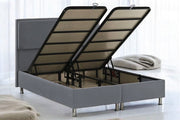 Lit Coffre Londres 160 x 200 Taupe/Gris – Élégance, Confort et Rangement Intelligent