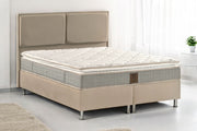 Lit Coffre Londres 160 x 200 Taupe/Gris – Élégance, Confort et Rangement Intelligent