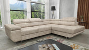 Canapé convertible TOULOUSE - Velours BEIGE/NOIR/ANTHRACITE/CHAMPAGNE/BLEU SILVER
