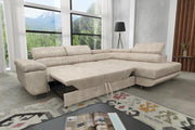 Canapé convertible TOULOUSE - Velours BEIGE/NOIR/ANTHRACITE/CHAMPAGNE/BLEU SILVER
