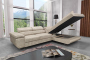 Canapé convertible TOULOUSE - Velours BEIGE/NOIR/ANTHRACITE/CHAMPAGNE/BLEU SILVER