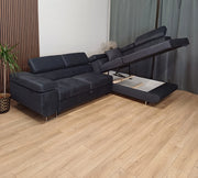 Canapé convertible TOULOUSE - Velours BEIGE/NOIR/ANTHRACITE/CHAMPAGNE/BLEU SILVER