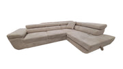 Canapé convertible TOULOUSE Velours Cotelé - BEIGE/GRIS