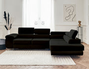 Canapé convertible TOULOUSE - Velours BEIGE/NOIR/ANTHRACITE/CHAMPAGNE/BLEU SILVER
