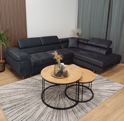 Canapé convertible TOULOUSE - Velours BEIGE/NOIR/ANTHRACITE/CHAMPAGNE/BLEU SILVER