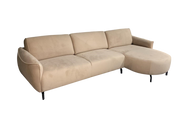 Canapé d'angle Carlton Velours - BEIGE/NOIR