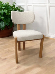 Chaise Hera tissu chenille écru