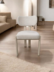 Chaise Hera tissu chenille écru