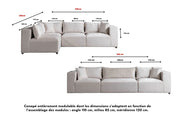 Canapé Modulable AZRA Velours blanc