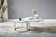 Table basse GIGOGNE duo marbre 60-80 cm