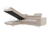 Canapé D'angle Convertible TONY - BEIGE/GRIS